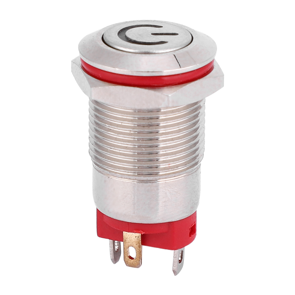12-mm-led-schalter Mit Selbstverriegelung, Wasserdicht, 4 Pins, Metallknopfform (weiß, 3-9 V)