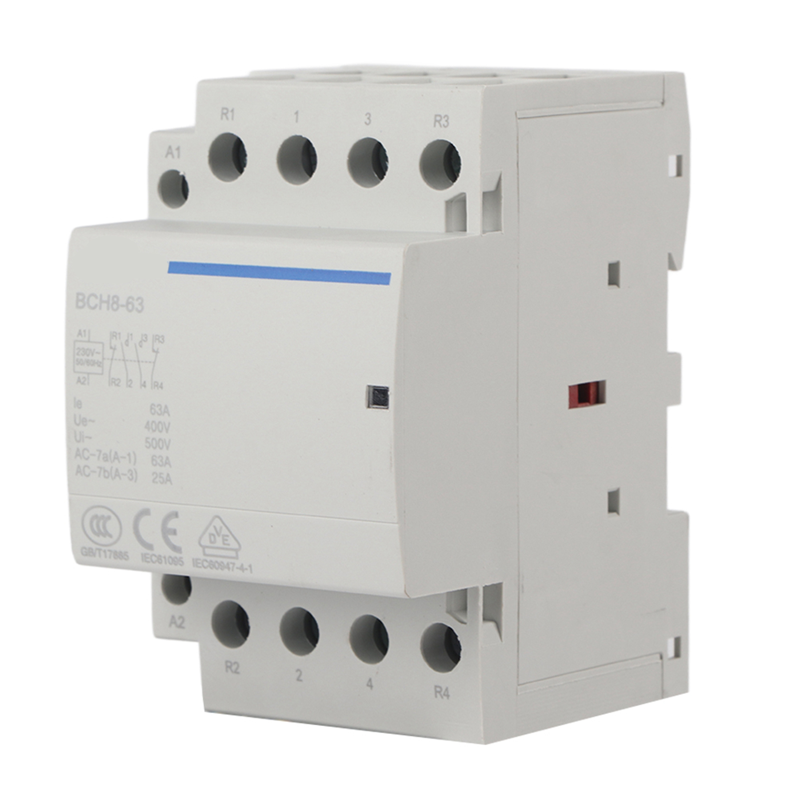 Haushalts-wechselstromschütz 4p 63a 2no2nc 24v/230v 50/60hz (230vac)