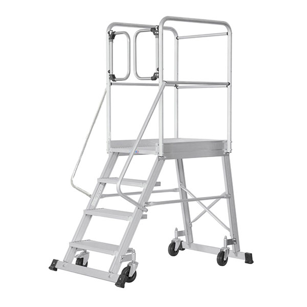 Mobile Plattformtreppe 4 Stufen - Maximale Arbeitshöhe : 2.92m - 6188/04-mcp