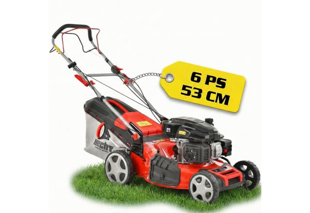 Hecht Benzinrasenmäher 554 SX mit Radantrieb 5in1, 53 cm Schnittbreite, Mulchkit, 6 PS, 75L Fangkorb