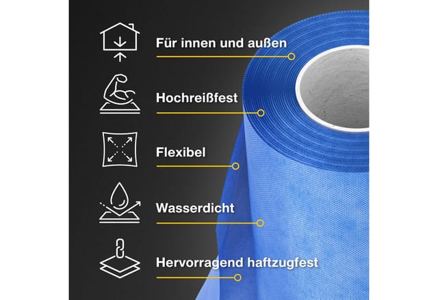 None Dichtungsband Dichtbahn 5m Rolle Abdichtbahn zur Abdichtung Entkopplungsmatte, Die Dichtbahn ist UV-, alterungs-, pilz- und schimmelbeständig.