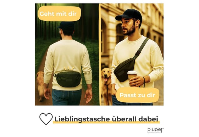 Piupet Leckerlibeutel Leckerlitasche Hund wasserdicht – Gassitasche 3 Fächern & Innentasche