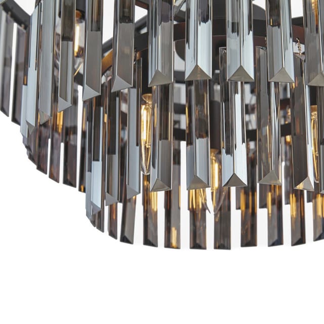 Qazqa Kronleuchter Amel, ohne Leuchtmittel, E14, Schwarz, Modern, Stahl, 9-flammig
