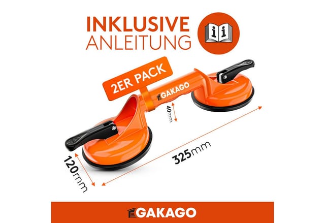 Gakago Saugheber Gakago Saugheber 2er Pack Ergonomische & rutschfeste Sauggriffe 120kg, -]