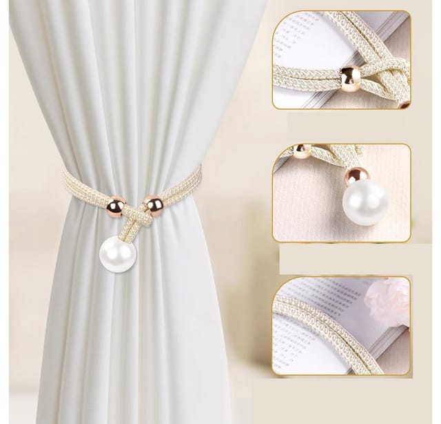 Minicloss Raffhalter Raffhalter Vorhang Raffhalte(Set, 2-tlg), Perle Seil Schnallen, (2-tlg), für Wohnzimmer Schlafzimmer Dekoration Hotel Fensterdekoration