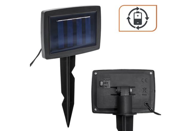 Spetebo LED-Lichterkette LED Solar Lichterkette mit 10 Glühbirnen auf 450 cm mit 2 Leuchtmodi, 10-flammig, Automatische Einschaltung bei Dämmerung