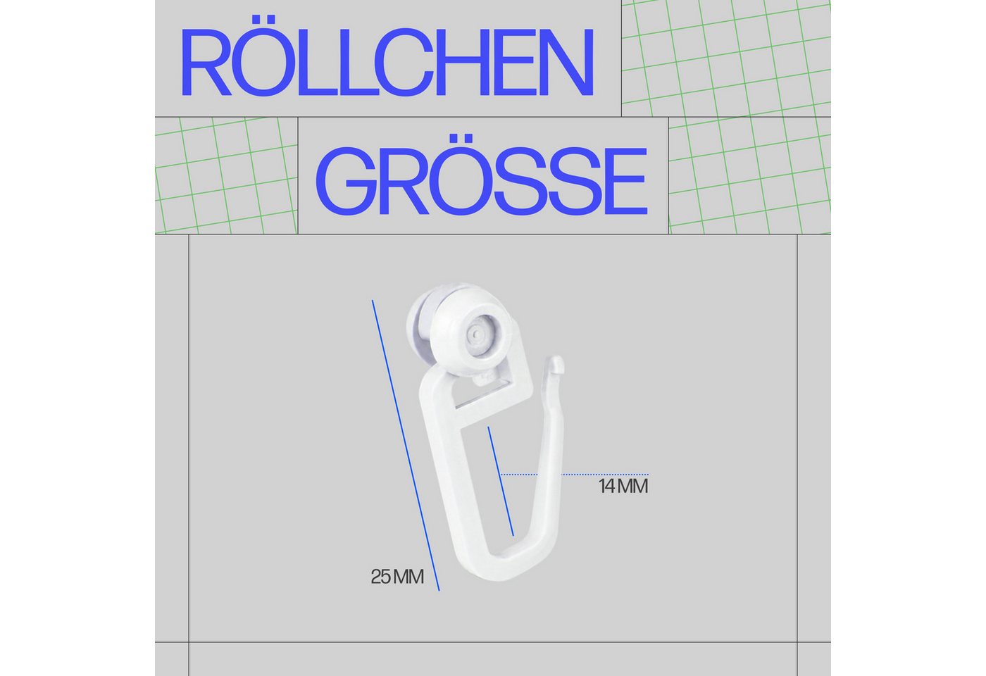 Clever-Kauf-24 Gardinenröllchen 50 oder 100 Stück Gardinenröllchen Rollhaken Rollringe weiß, (50-St) Bild 3