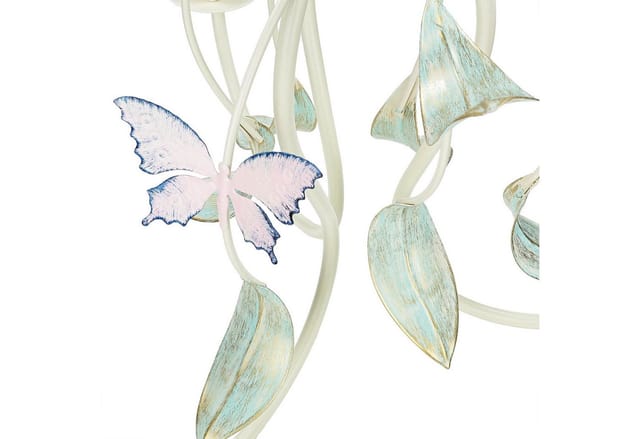 Licht-Erlebnisse Deckenleuchte SUMMER, ohne Leuchtmittel, Deckenlampe Weiß Rosa Metall Floral Schlafzimmer