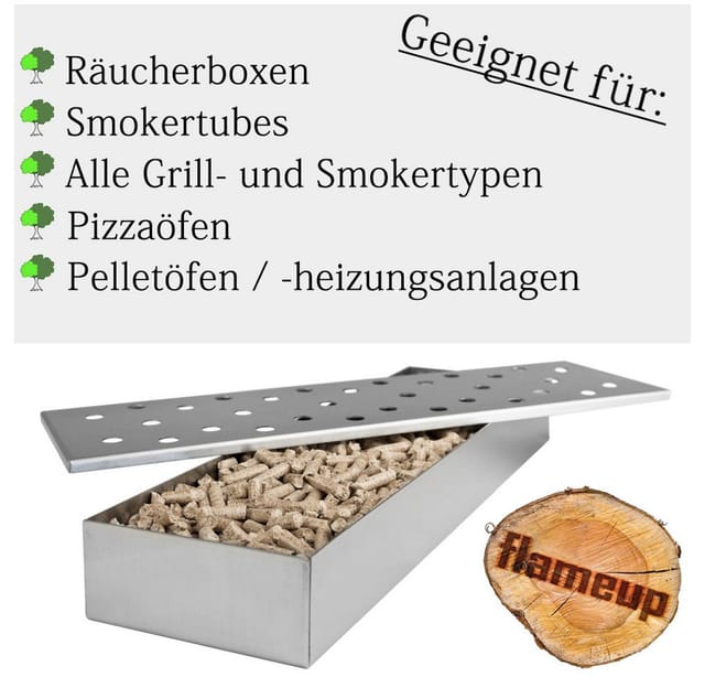 Flameup Holzpellets Buche Eiche Pellets 15 kg 30 kg Grill Smoker Pizzaofen Rauch BBQ Holz, 15 kg
