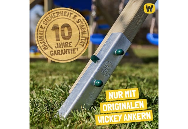 Wickey Spielturm-Erweiterung VERSCHIEDENE Zubehörpakete – SolidLock Winkelanker & Vlies, (KOMPLETTSET: SolidLock Ankersets + Unkrautschutzvlies, 10 St., Grundlage für 10 Jahre Garantie von Wickey), Original-Anker für Wickey Spielgeräte aus verzinktem Stahl