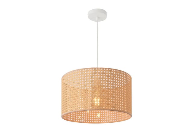 lux.pro Hängeleuchte, »Shrewsbury« Pendelleuchte 1xE27 Rattan-Optik Beige / Weiß
