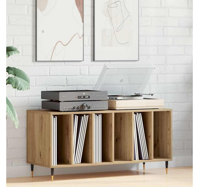 vidaXL Media-Regal Schallplattenschrank mit Regal Artisan-Eiche 100 x 38 x 48 cm, 1-tlg.
