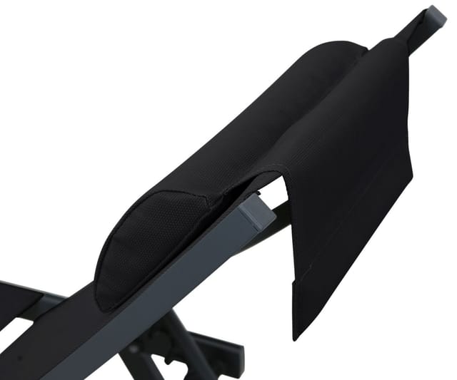 Gardissimo Rollliege Elli schwarz Gartenliege Sonnenliege Alu Aluminium mit Rollen, Liege, 1 St., Liege mit Rollen und Kopfkissen, Rückenlehne verstellbar mit Rollen und Kopfkissen