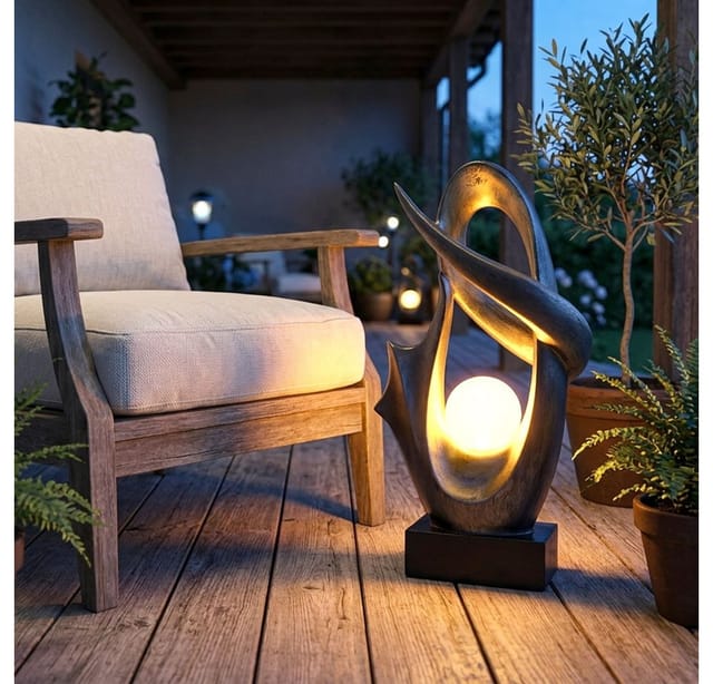 GLOBO LIGHTING Gartenleuchte, LED-Leuchtmittel fest verbaut, LED Solar Deko Außen Lampe Feuer Effekt Garten Terrassen