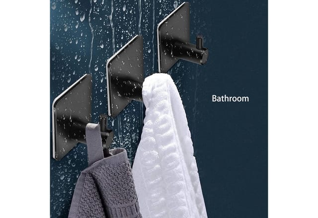 Blusmart Handtuchhaken 4 Stück Handtuchhalter Wandhaken Selbstklebend, für Badezimmer, (Edelstahl, 4-St., Wandhaken), Handtuchhaken ohne Bohren