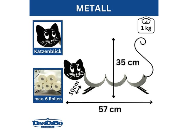 DanDiBo Toilettenpapierhalter Stehend Katze Klopapierhalter WC Rollenhalter Freistehend, WC Papierhalter Toilettenpapierständer