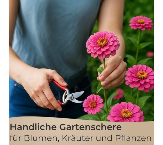 Topanbieter999 Gartenschere mit Bypass-System, ergonomischer Griff, Verschluss hinten, ideal für kleine Hände