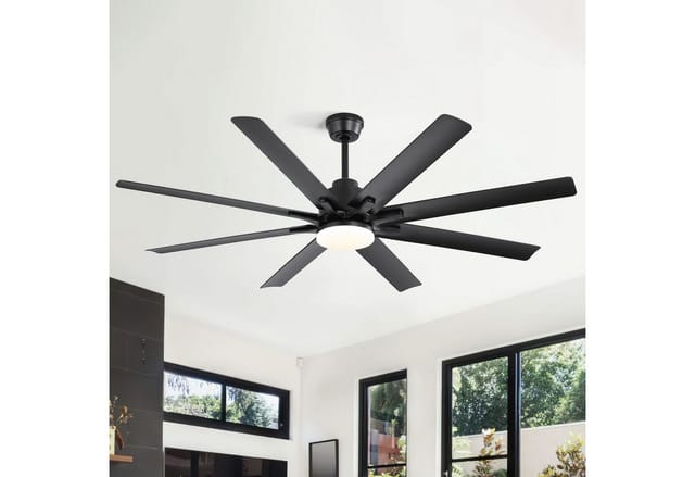 Sofucor Deckenventilator 167,5 cm moderner Deckenventilator für den Innen- und Außenbereich, intelligent, mit Fernbedienung und App-Steuerung