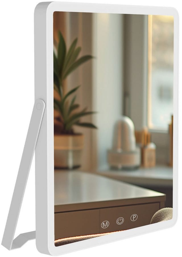 CLP Schminkspiegel Caistor, LED, 3 Lichtfarben, transportabel, USB-C-Kabel
