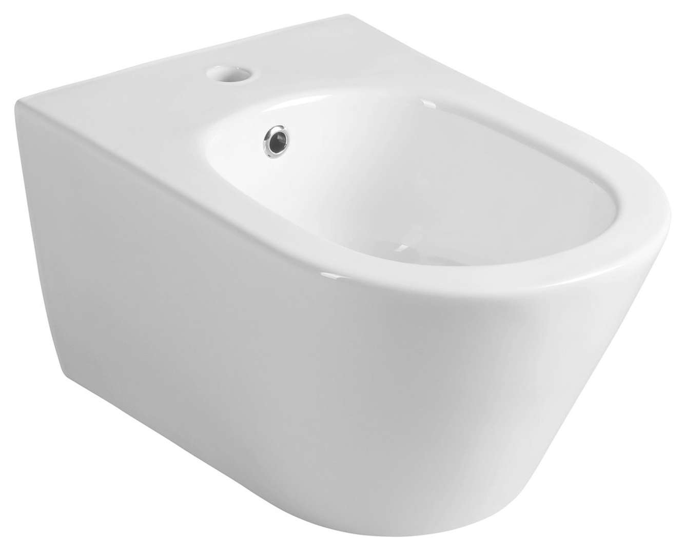 Sapho Avva - Wandbidet, Mit Überlauf, Mit Hahnloch, Weiß 100324