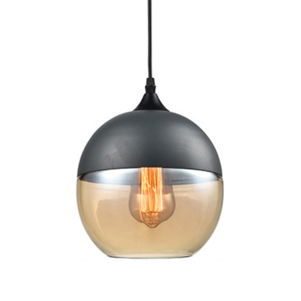 Stoex – Kronleuchter Mit Rauchglasschirm – Verstellbare Vintage-kugelpendelleuchte – Durchmesser 20 Cm, Höhe 23 Cm – Für Esszimmer, Schlafzimmer, Wohnzimmer