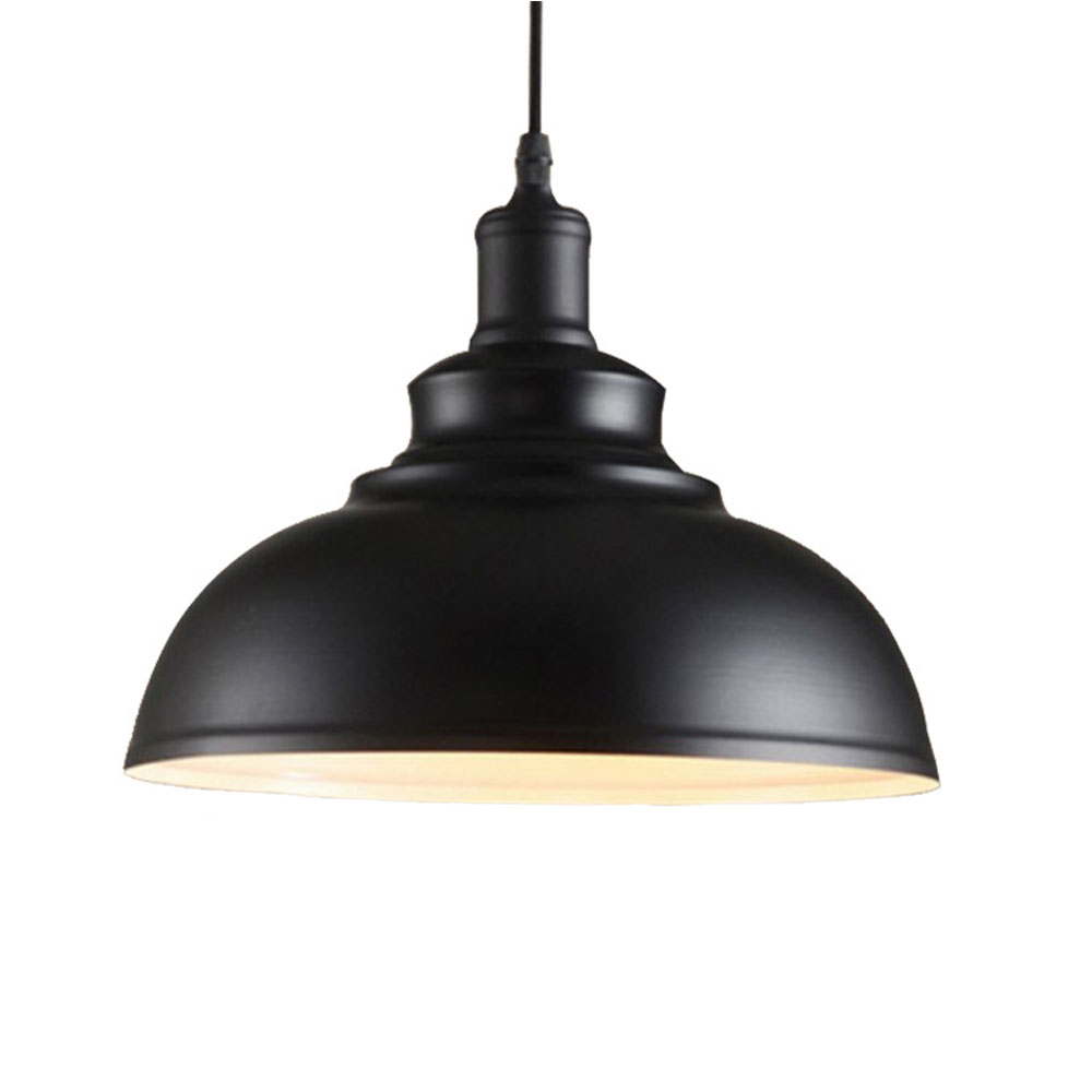 Vintage-industrie-pendelleuchte E27 Ø29 Cm – Schwarz-weißer Lampenschirm – 1000 Mm Verstellbares Kabel – Für Küche, Wohnzimmer, Restaurant