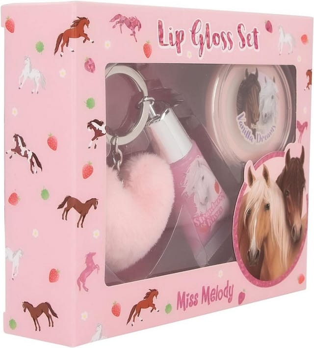 Depesche Spiel Miss Melody Lipgloss Set - 2 duftende Lipglosse mit Anhänger