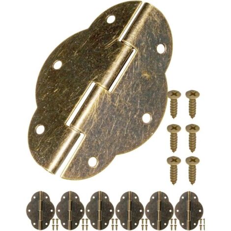Lot Von 6 Charnières – Aspekt Bronze Vieilli – Schranktür Und Plakat, Schrank, Boîte – Retro-stil – 56 X 42 Mm