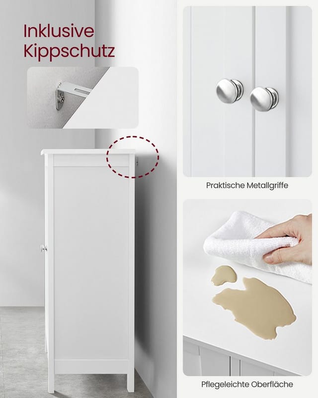 VASAGLE Badkommode Badezimmerschrank, 30 x 60 x 80 cm