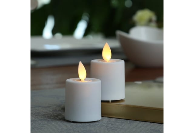 MARELIDA LED-Kerze Mini Kerzenset Teelicht bewegte Flamme mit Batterien Timer H: 6cm 2 St (2-tlg)