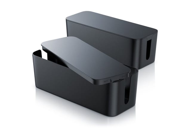 BEARWARE Kabelbox, (2-tlg), Kabel Box mit Gummifüßen - Kabelmanagement / dezente Optik / Ladebox