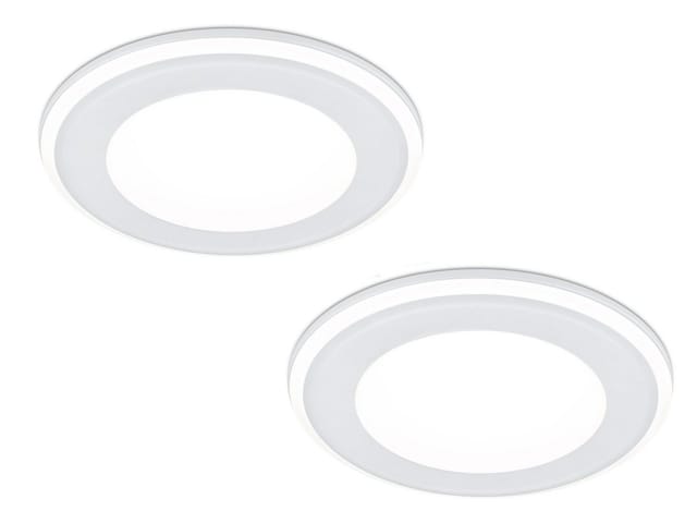 TRIO Leuchten LED Einbaustrahler, LED fest integriert, Warmweiß, Deckeneinbauleuchten 2er Set, Einbau Decken-spot Weiß für die Decke
