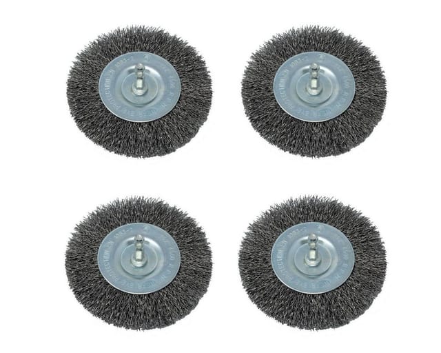 Grizzly Tools Fugenbürste Ersatzfugenbürste Metall 10 cm, für Akku Reinigungsbürste ARB 2040-2S, (4 Stück)