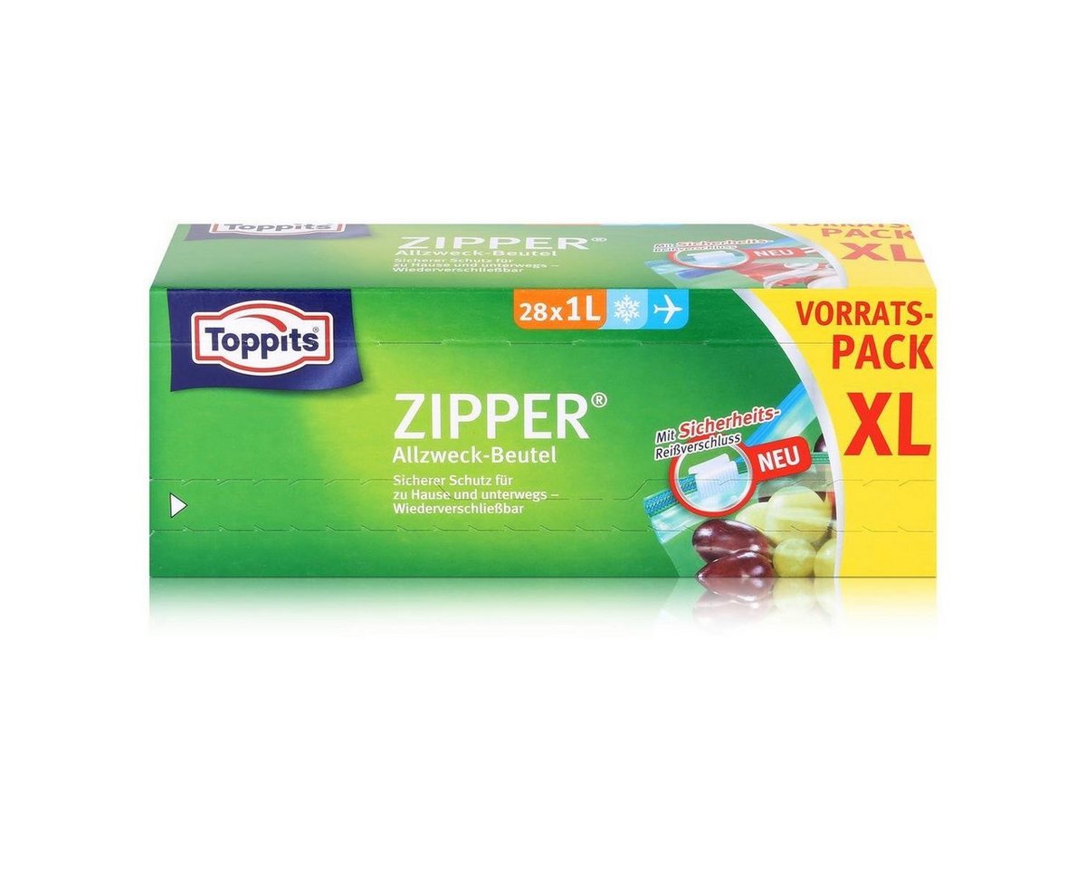 Toppits Küchenorganizer-Set Toppits Zipper Allzweck-Beutel 20x15cm - Vorratspack XL 28x1 Liter Bild 2