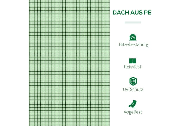 Outsunny Foliengewächshaus mit Tür, BxTxH: 295 x 100 x 80 cm, BxLxH: 100 x 295 x 80 cm, 10 mm Wandstärke, Treibhaus 1-St., Pflanzenhaus, für Tomaten, Gemüse, Blumen, Pflanzen, Dunkelgrün