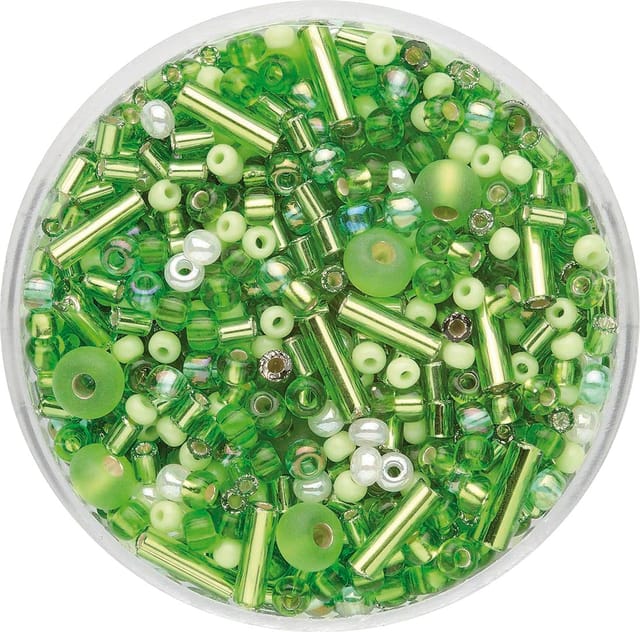 Glorex Bastelperlen Glorex Rocailles Perlen Mix 17 g hellgrün