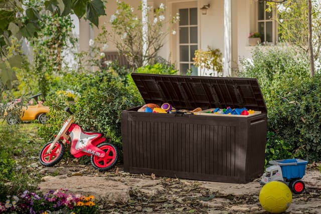 Keter Gartenbox "Comfy" 270L Braun bis 250kg belastbar Kissenbox Aufbewahrungsbox