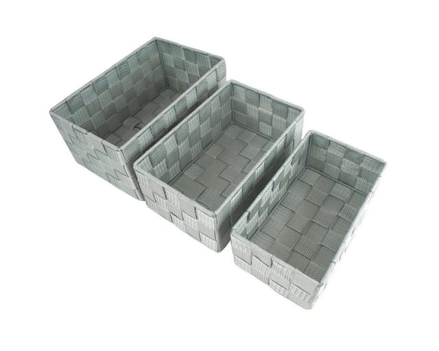 Marabellas Shop Organizer 3er-Set geflochtene Aufbewahrungsboxen für Badezimmer Textil-Körbe (3 St), dekorativ verwendbar