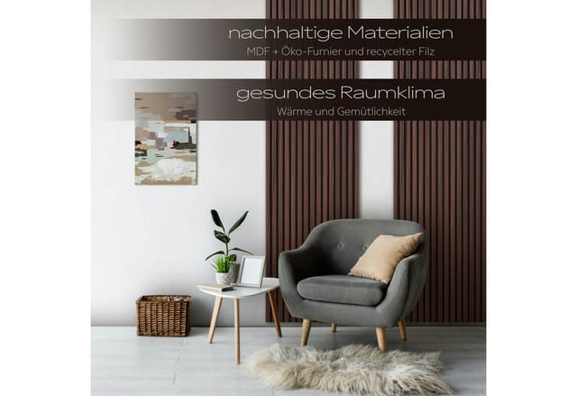 Hexim Wanddekoobjekt Catania Oak (Akustikpaneele Musterstück - flexible Lamellenwand Holz MDF Wandpaneele Lamellenverkleidung Wandverkleidung Innendekoration schalldämmend (Catania Oak - AP13 / APH13 Musterstück)