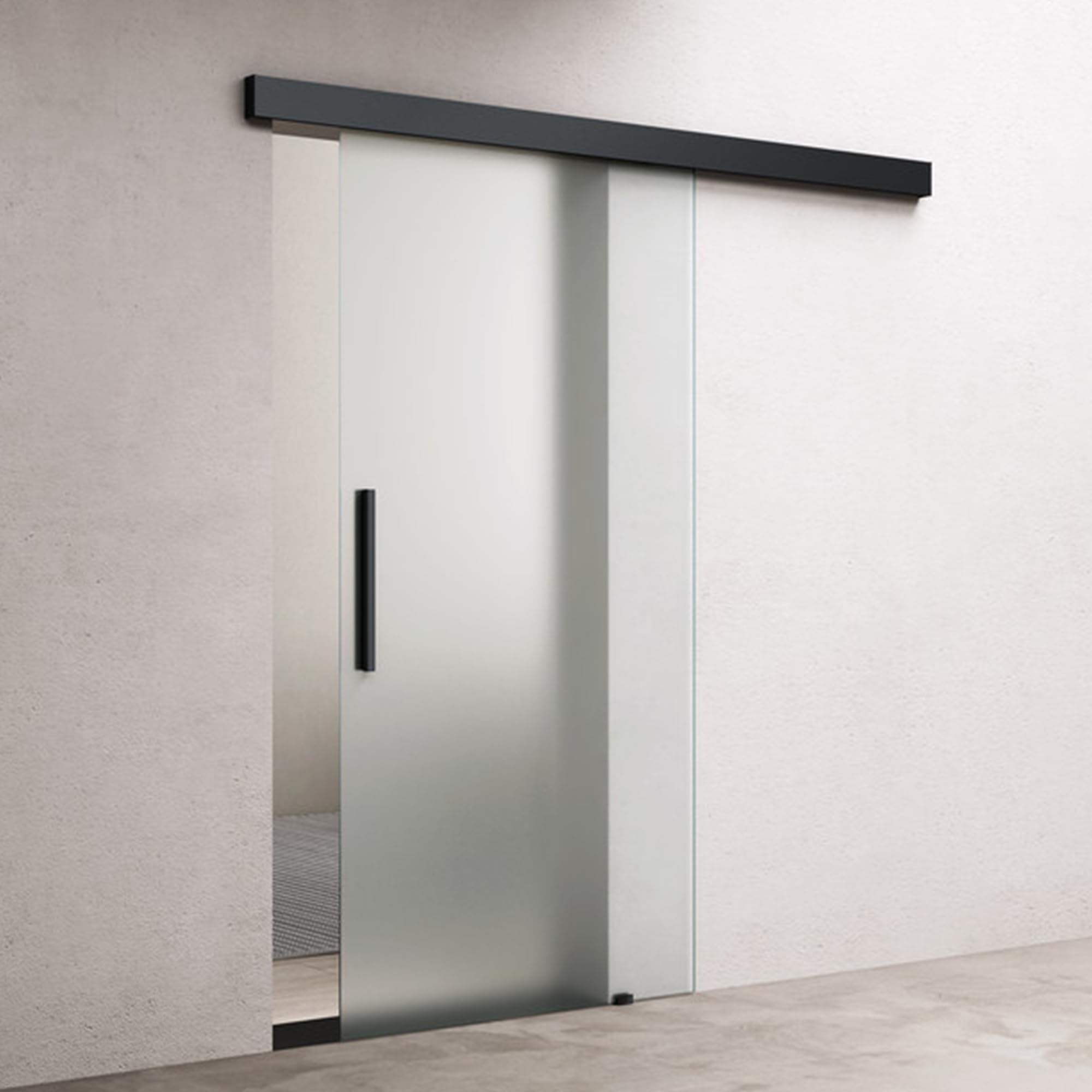 doporro Glasschiebetür Türen Schwarz Softclose-Automatik Schiebetür Schwebetür