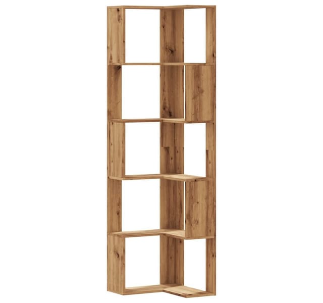 vidaXL Bücherregal Eckregal Bücherregal 5 Böden Artisan-Eiche 50x50x179cm Spanplatte