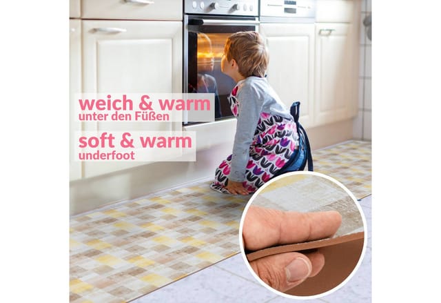 ANRO Küchenläufer Küchenteppich Teppichläufer Läufer EADA, Eckig, Höhe: 3 mm, PVC
