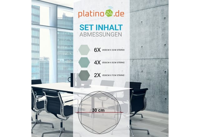 platino24 Akustikplatte platino24 Akustikpaneele 12 Elemente Edition LOFT 3D I Ø 300mm