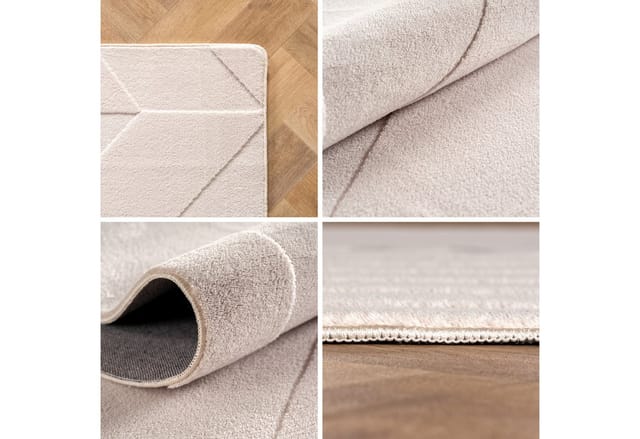 SIMPEX24 Designteppich Unicolor - Einfarbig, Rechteckig, Höhe: 12 mm, Kurzflor Teppich Geometrisch Design Anti-Rutsch Rückseite Waschbar