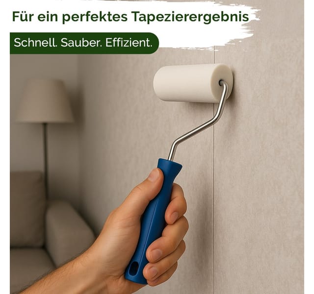 Veluxis Kleisterroller Veluxis® Tapeten-Andrückroller – Nahtroller mit weicher PU-Schaumwalze, für blasenfreies Andrücken & Stabilisieren von Tapetennähten