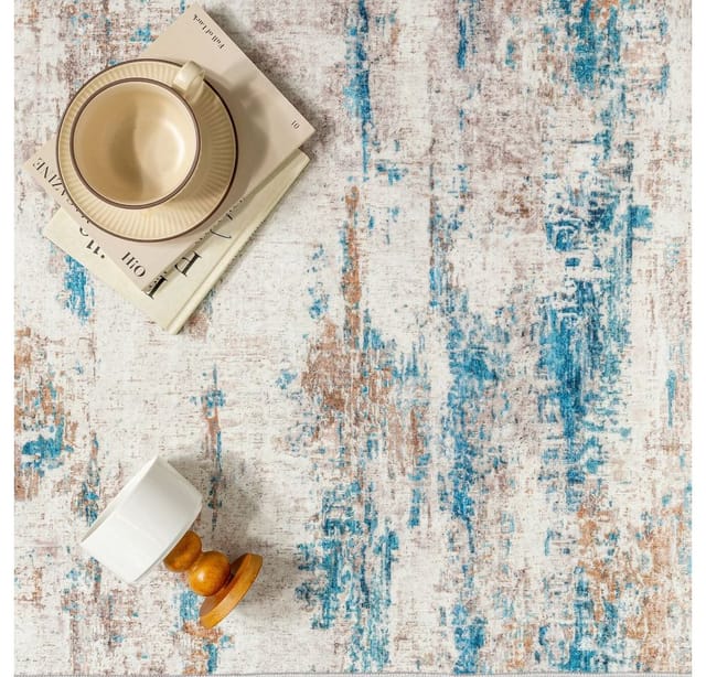 PURECOZY Teppich Kurzflor, Abstrakter Stil, Rutschfest und Waschbar, rechteckig, Höhe: 6.1 mm, geeignet für verschiedene Innenräume, 60x90 cm