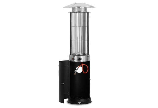 Zelsius Terrassenstrahler Heizstrahler mit Glasröhre Davos Schwarz, Ø 57 x (H) 174 cm, 15 kW
