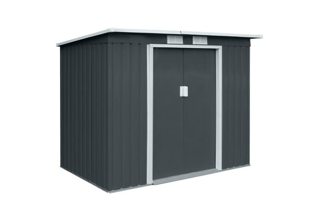 HATTORO Gartenhaus, BxT: 213,00x130,00 cm, Metall-Gerätehaus, Geräteschuppen, Fundamentrahmen, Pultdach, Grau