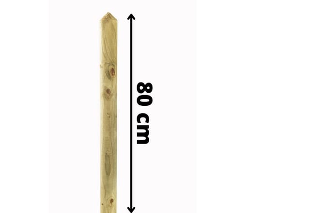 Mega-Holz Holzzaun Zaunlatten-Paket Halbpalisade Kiefer - 80x3x6 cm 20 Stk. Zaunbretter, (Sparset, 20-St), Zaunleisten, Spitzer Kopf & Kesseldruckimprägniert