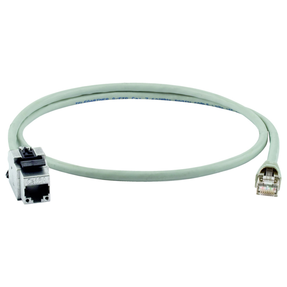 Telegärtner 100008859 Rj45 Patchkabel Cat 6a S/ftp 7.5 M Grau Flammwidrig, Mit Knickschutztülle 1 St